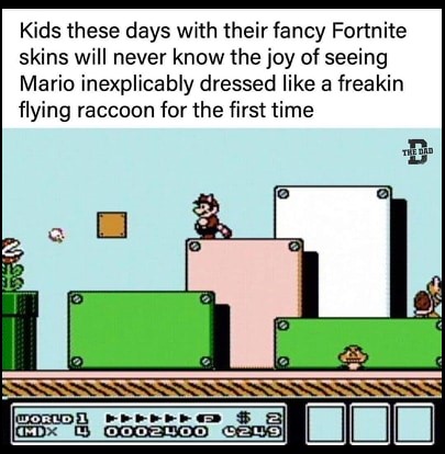 super mario flying raccoon skin flyvende vaskebjørn